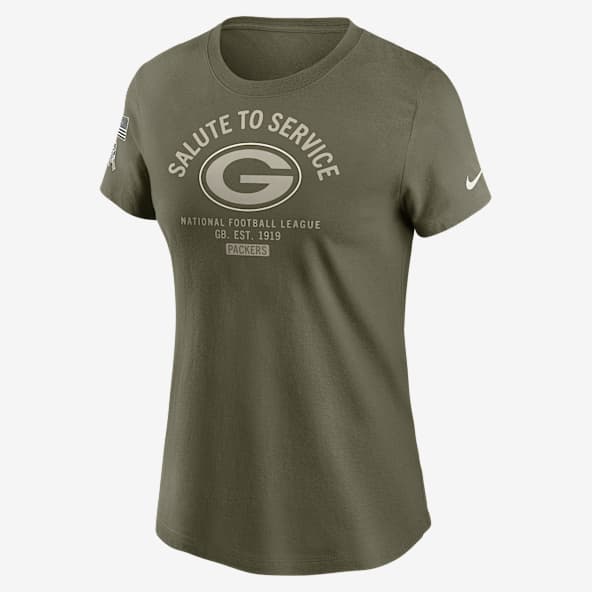 Green Bay Packers Salute to Service Sideline Playera Nike de la NFL para mujer