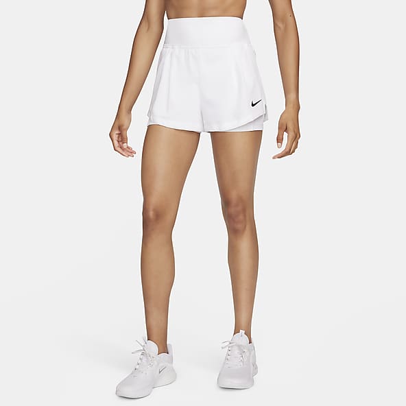 Solid White Women's Shorts, Titanium White Essential Ladies' Gym