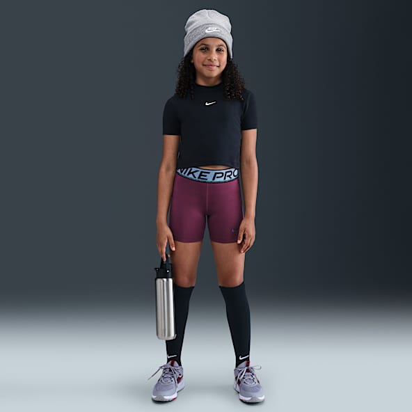 Nike Pro Older Kids' (Girls') Dri-FIT 7.5cm (approx.) Shorts with Shine Accents