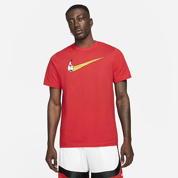 white nike t shirt red tick