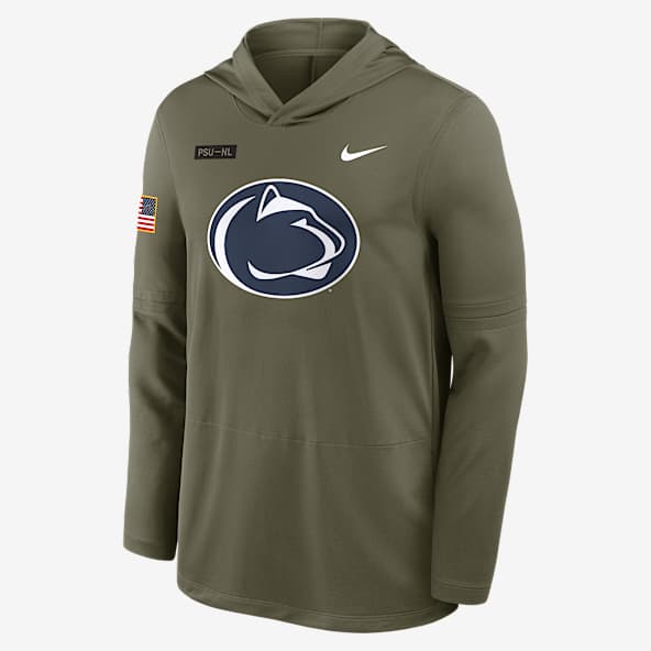 Penn State 2025 Military Appreciation Penn State 2025 Military Appreciation Playera de manga larga universitaria Nike Dri-FIT con gorro para hombre