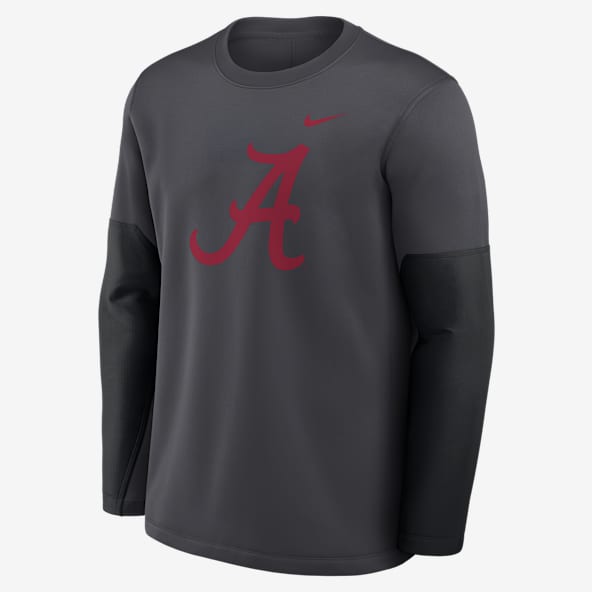 Alabama Sideline Coach Playera de manga larga universitaria Nike Therma-FIT para hombre