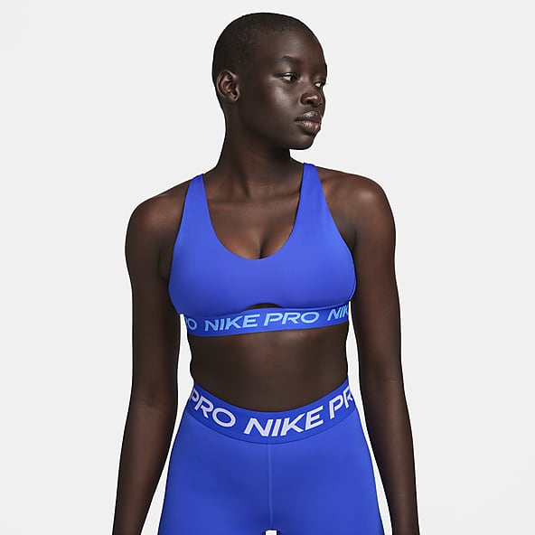 Nike Training – Dri-FIT – Sport-BH in Khaki mit mittlerer Stützfunktion und  Swoosh-Logo