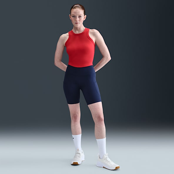 Nike One Bike Shorts mit Taschen und hohem Bund für Damen (ca. 20,5 cm)
