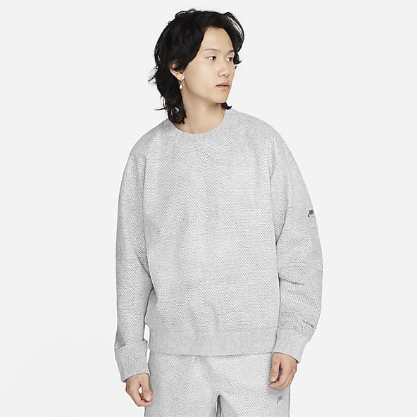 Nike crew sales sweatshirt grey