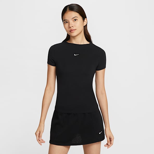 Nike Sportswear Chill Knit 女款緊身小高領短袖上衣