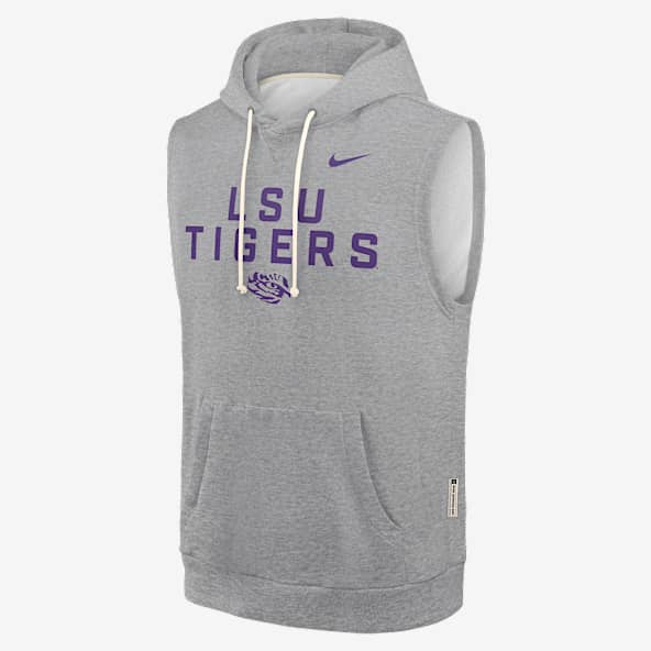 LSU Sideline Men's Nike Dri-FIT College Sleeveless Pullover Hoodie