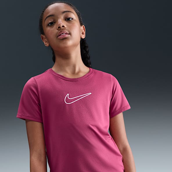 Nike One Fitted เสื้อแขนสั้นเด็กโต Dri-FIT (หญิง)