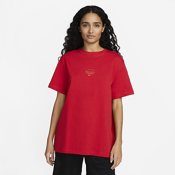 nike red top womens