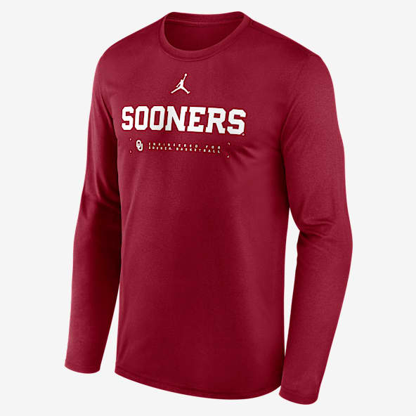 Oklahoma Courtside Basketball Shootaround Legend Oklahoma Courtside Basketball Shootaround Legend Men's Jordan Brand Dri-FIT College Long-Sleeve T-Shirt