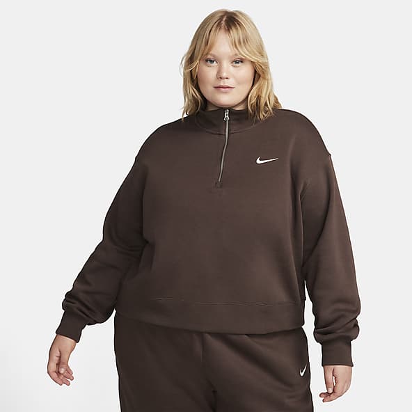 NIKE Women's Nike Sportswear Phoenix Fleece Oversized Half-Zip Crop  Sweatshirt (Plus Size)