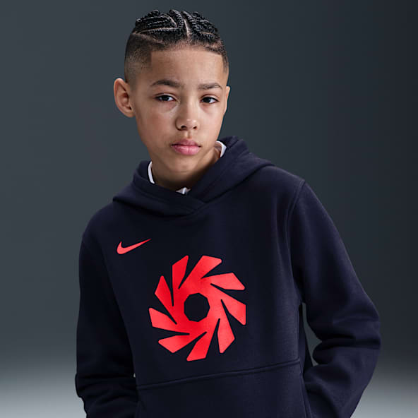 Erling Haaland Club Fleece Fotballhettegenser til store barn