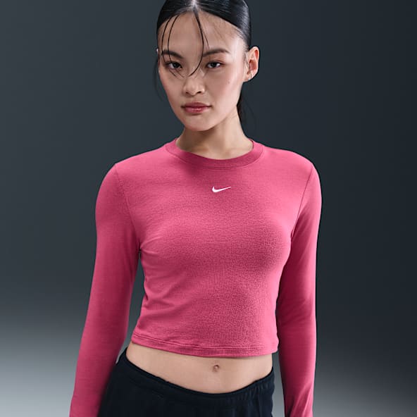 Nike Sportswear Chill Knit Part superior entallada de màniga llarga amb disseny cropped - Dona