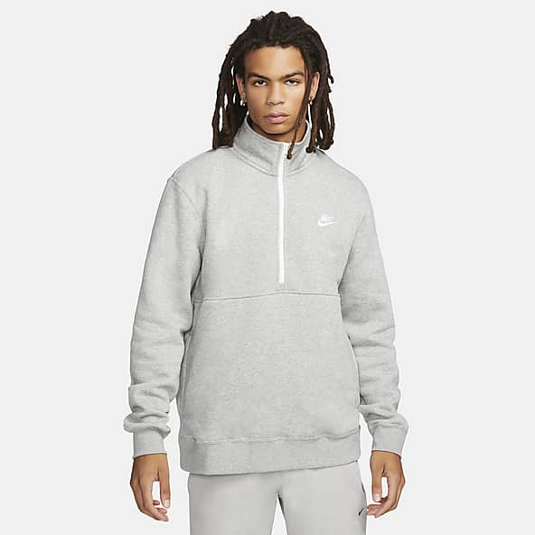 Nike Sweater Mens Large Beige Gray Pullover 1/2 Zip Sweatshirt Athletic  Outdoor
