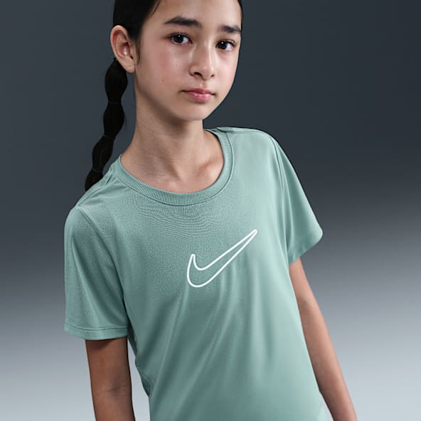 Nike One Fitted Big Kids' (Girls') Dri-FIT Short-Sleeve Top