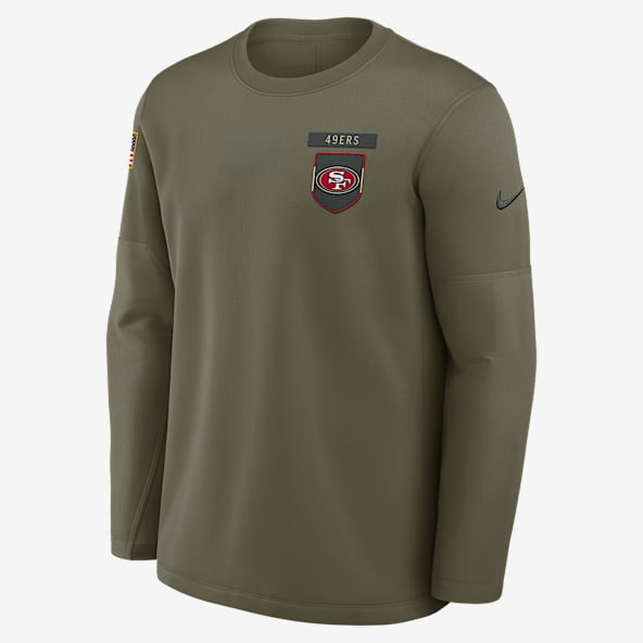 San Francisco 49ers Salute to Service Sideline Triumphant Win Coach Men's Nike NFL Pullover Crew