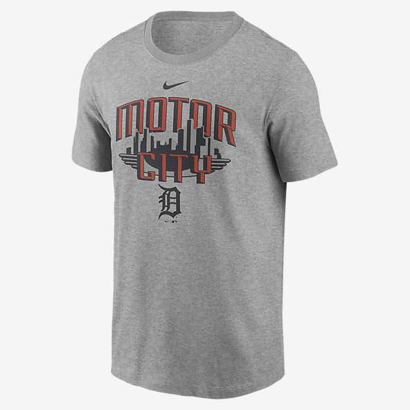 Nike Men's Detroit Tigers tri-Blend Logo S/Sleeve T-Shirt-Orange  Heather, Medium