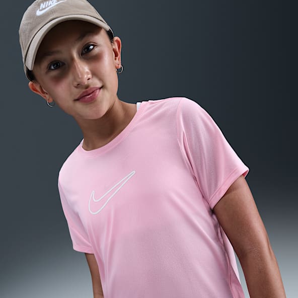 Nike One Fitted Big Kids' (Girls') Dri-FIT Short-Sleeve Top