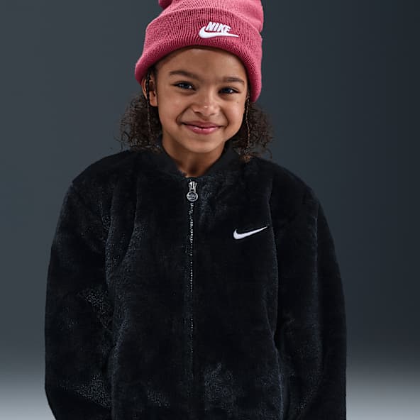 Nike Chamarra bomber de piel sintética para niños talla pequeña