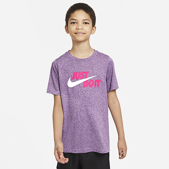 purple and red nike shirt