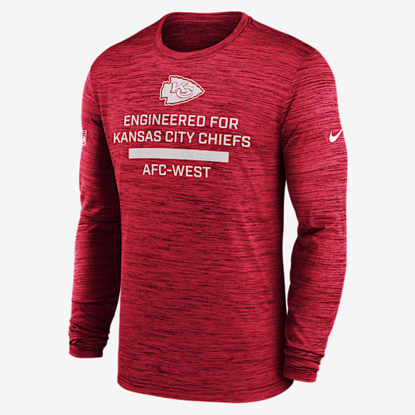 Kansas City Chiefs Sideline Team Issue Velocity Men's Nike Dri-FIT NFL Long-Sleeve T-Shirt