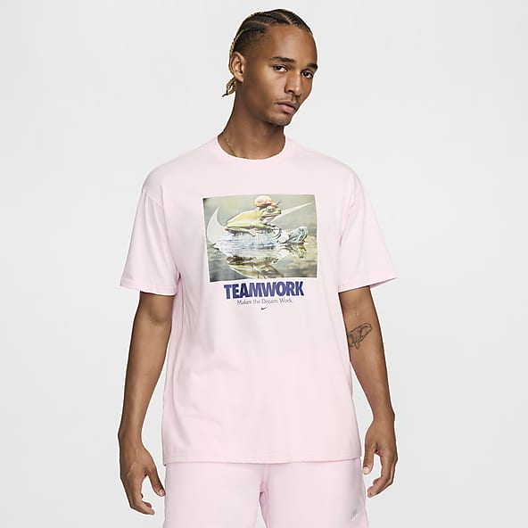 Nike t shirt mens pink cheap