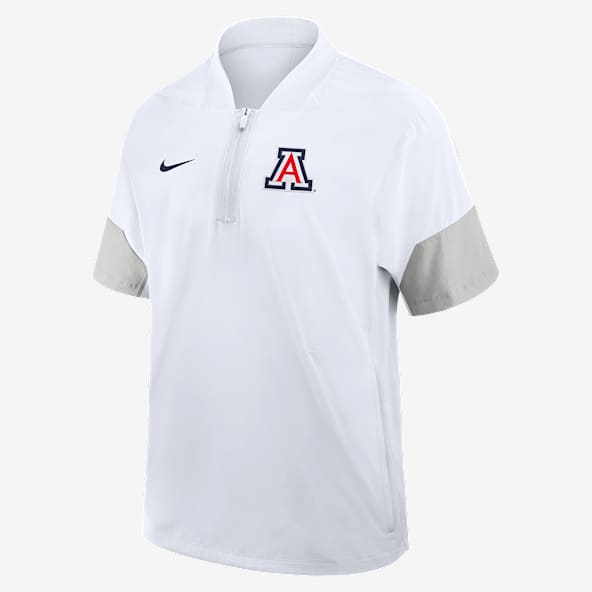 Arizona Sideline Coach Men's Nike College 1/2-Zip Short-Sleeve Hooded Jacket