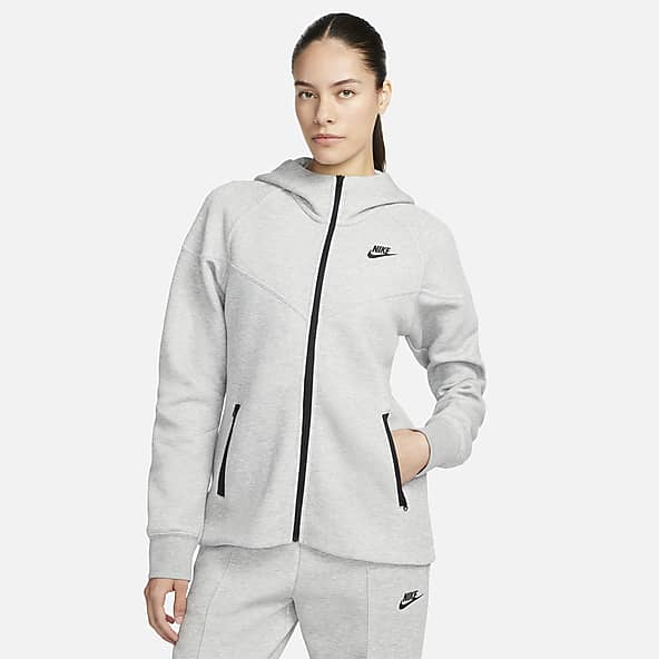 Veste survêtement Nike Tech Fleece blanc rose sur