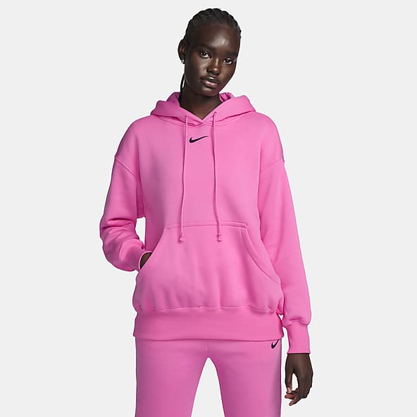 NIKE pink Just Do It soft cotton blend Hoodie Sweatshirt Women's