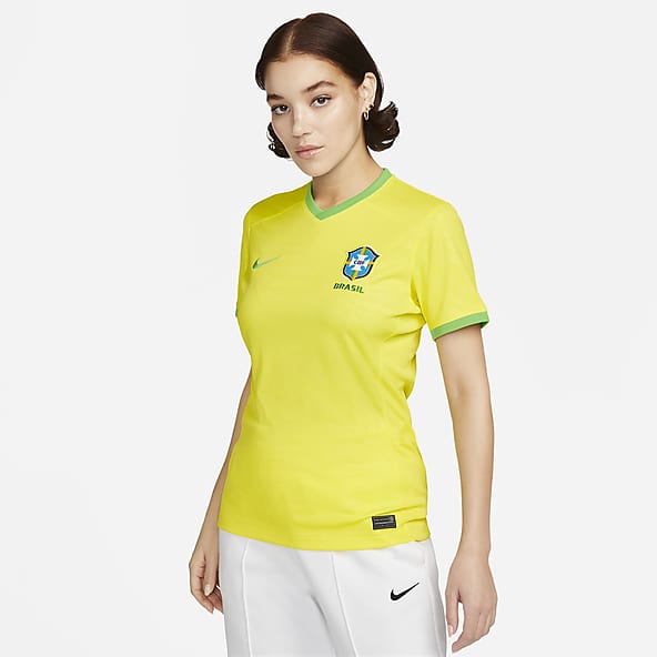 Buy Official 2018-2019 Brazil Nike Core Crest Tee (Yellow)