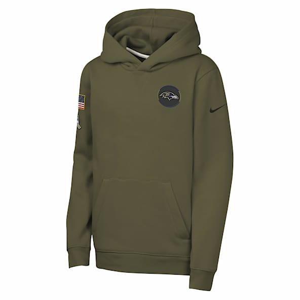 Nike Club Fleece (NFL Baltimore Ravens) Big Kids' "Salute to Service" Pullover Hoodie