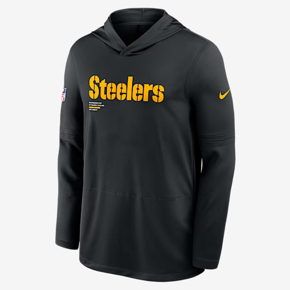 Pittsburgh Steelers Pure Fury Sideline Playera de manga larga Nike Dri-FIT de la NFL con gorro para hombre