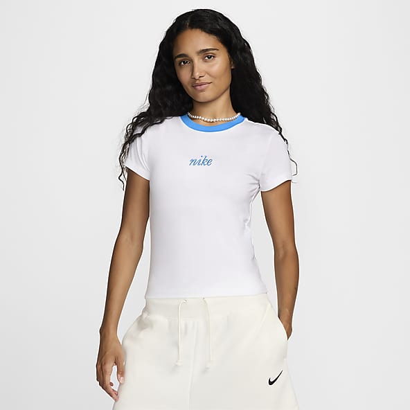 Nike Factory Store White 2 Way Stretch Short Sleeve Shirts. Nike