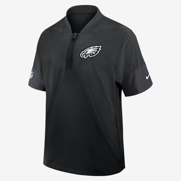 Philadelphia Eagles Sideline Coach Men's Nike NFL 1/2-Zip Short-Sleeve Hooded Jacket