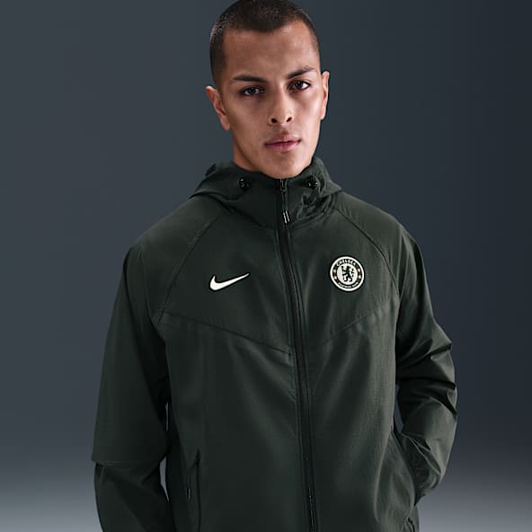 FC Chelsea Tech Windrunner Nike Fußballjacke aus Webmaterial mit durchgehendem Reißverschluss (Herren)