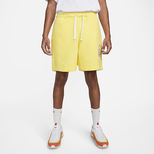 Nike fleece shorts yellow Clearance