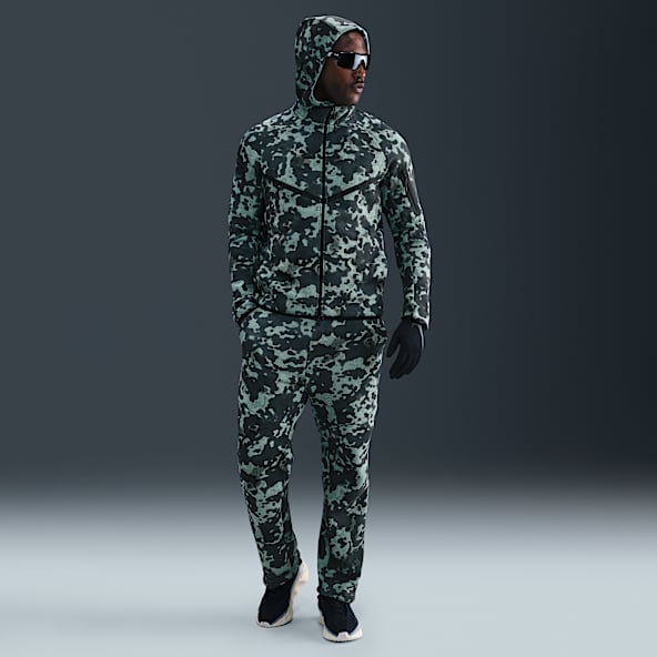 Nike Tech Men's Open-Hem Fleece Camo Pants