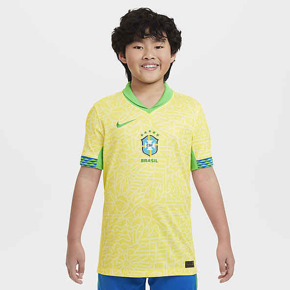 Short Sleeve Comfortable Jersey Fabrics Tshirt With Brazilian Flag &  Football Logo