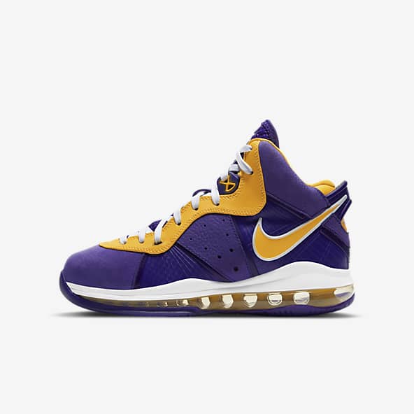 purple and yellow lebron shoes
