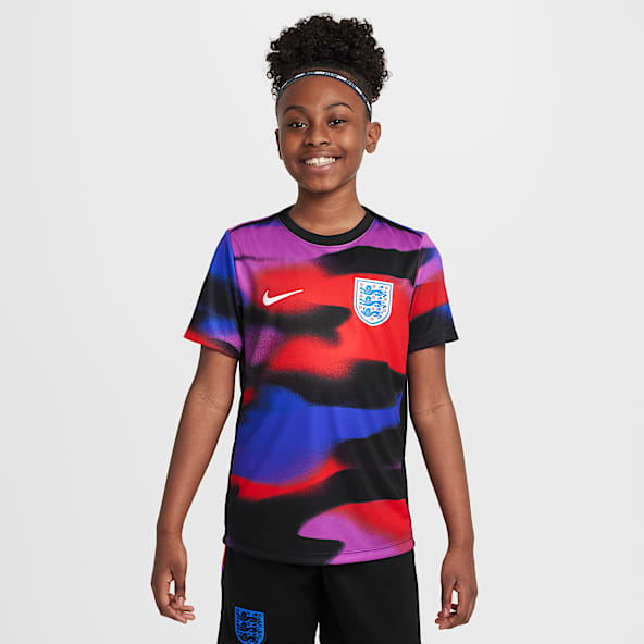 İngiltere Academy Pro Nike Dri-FIT Maç Öncesi Kısa Kollu Genç Çocuk Futbol Üstü