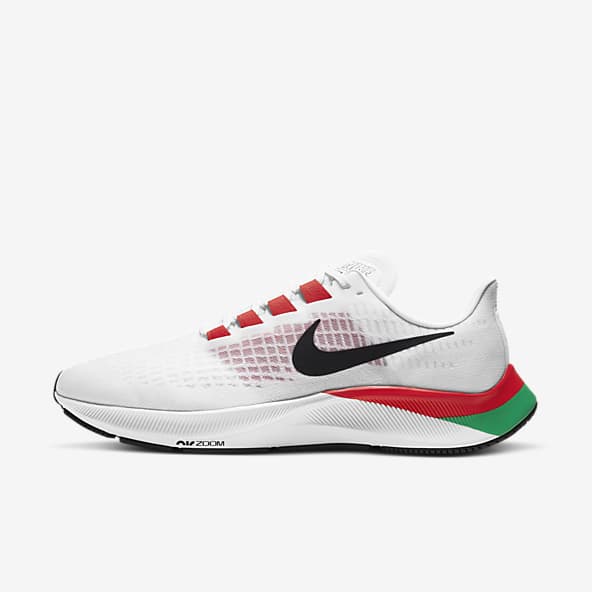 red and white nike running shoes
