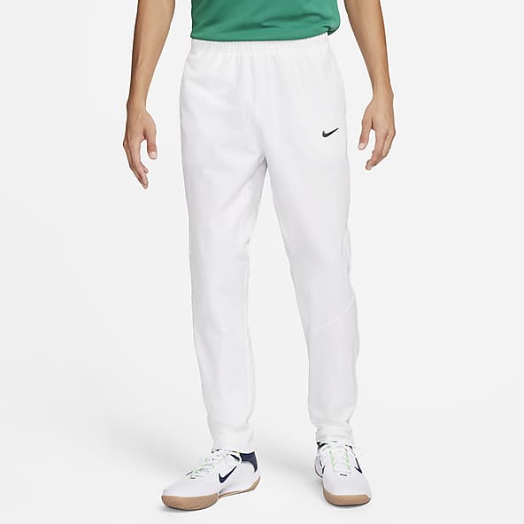 Nike – Just Do It – Weiße Jogginghose mit Tape-Streifen und Bündchen