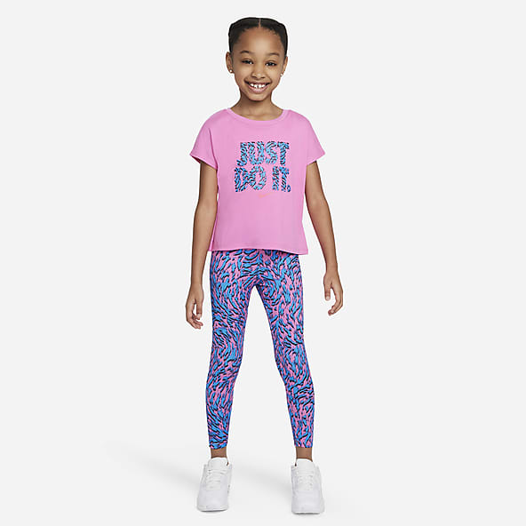 NEW* NIKE Girl's Size 5 Shirt & Leggings 2 Piece Logo Set Leopard Print