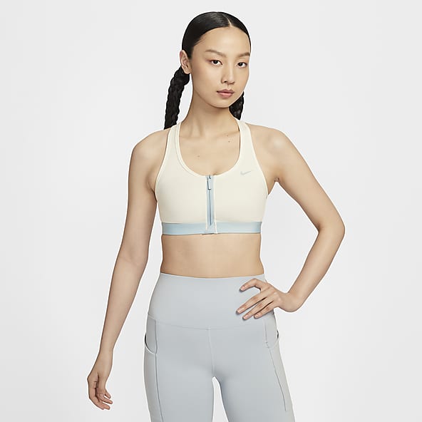 Nike Swoosh 女款中度支撐型襯墊正面拉鍊運動內衣