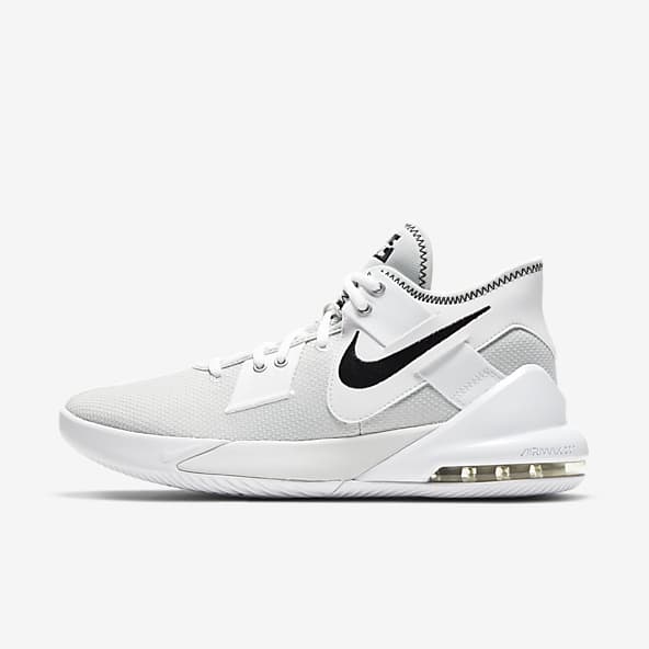 white and grey nike basketball shoes