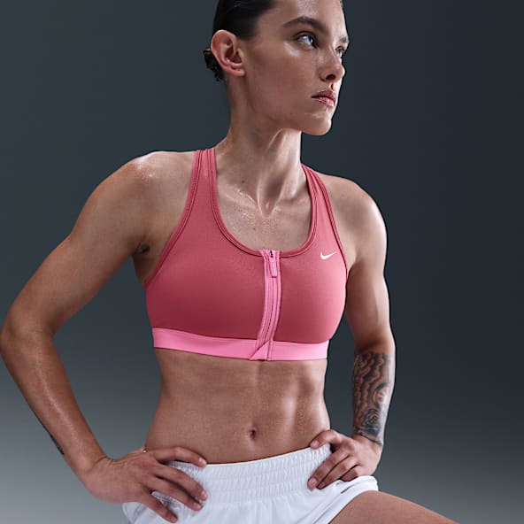 Nike Swoosh Front Zip Bra deportivo de media sujeción con almohadillas para mujer