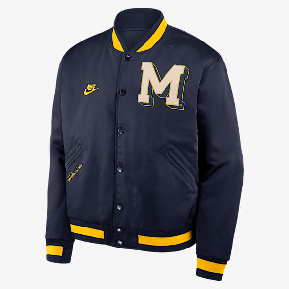 Michigan Legacy Michigan Legacy Men's Nike College Full-Snap Bomber Jacket