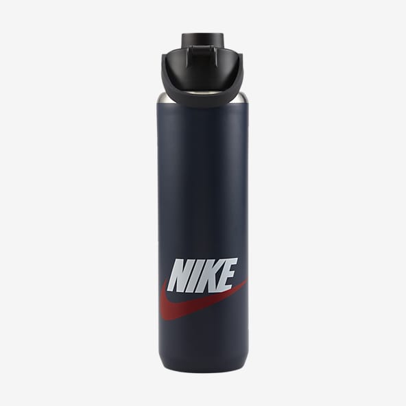 Botella de agua con pajita en negro Hypercharge de Nike