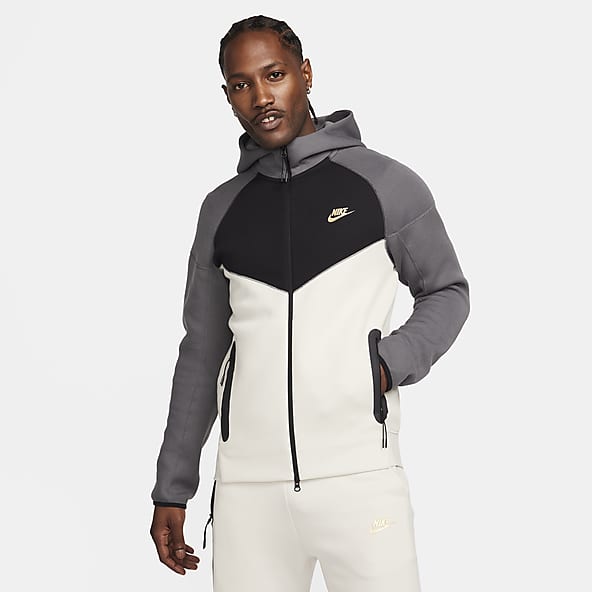 Nike Sportswear Tech Fleece Hoodie White-Sail/Grey/Volt Multi Size  CU4489-133