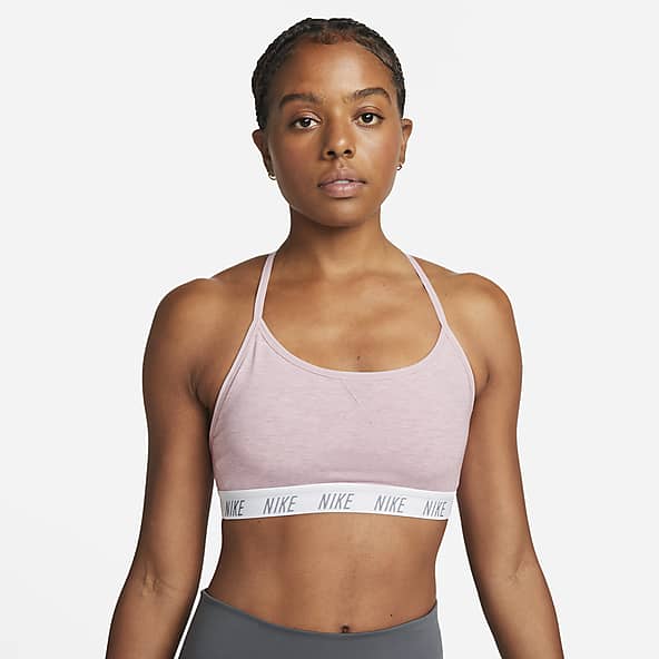 Women's Nike Flyknit Indy Tech Pack Medium Support Sports Bra S Pink Gray